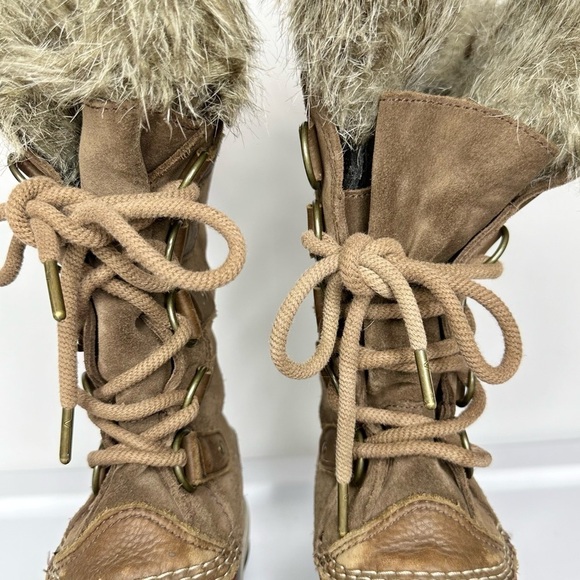 Sorel Joan of Arctic Waterproof Camel Red Faux Fur Tall Winter Boots Women’s 6 - Picture 4 of 12